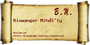 Biswanger Mihály névjegykártya